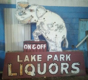 lot 7 image: MASSIVE  NEON White Elephant Sign - DOUBLE SIDED. Over 8 feet tall