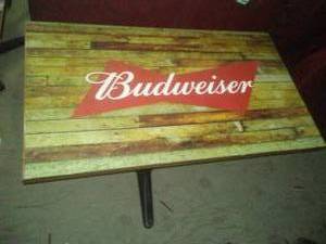 lot 23 image: Table - Budweiser 42 x 24 x 30 commercial grade, heavy base