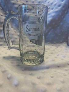 lot 18 image: VINTAGE SCHMIDT BEER PITCHER AND MUG SET WOLVES, MALLARDS, PHEASANTS, AND BEAR.