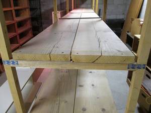 lot 128 image: 15 Long Wood Shelving Unit...