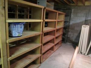 lot 129 image: 3 Wood Shelving Units...
