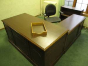 lot 174 image: Large 2 pc. Section Office Desk, Ch...