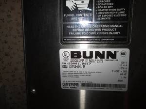 lot 185 image: Commercial Bunn Coffee Maker & Othe...