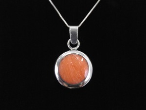 lot 8 image: .925 Sterling Silver Inlayed Pink Opalite Pendant Necklace