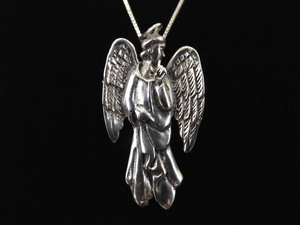 lot 29 image: .925 Sterling Silver Guardian Angel Pendant Necklace