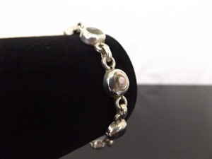 lot 39 image: .925 Sterling Silver Inlayed Abalone Bracelet