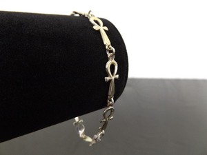lot 45 image: .925 Sterling Silver Egyptian Ankh Bracelet