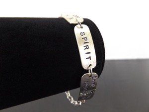 lot 46 image: .925 Sterling Silver Go On With a Spirit That Fears Nothing Bracelet