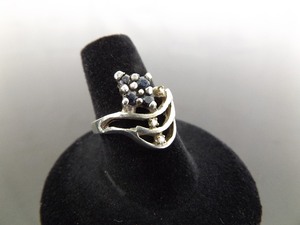lot 70 image: .925 Sterling Silver Sapphire and Diamond Accented Ring Size 6.5