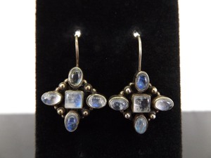 lot 77 image: .925 Sterling Silver Moonstone Hook Earrings