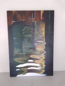 lot 26 image: Abstract Canal Scene on Canvas