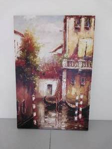 lot 32 image: Canal Scene on Canvas
