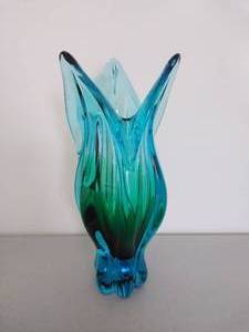 lot 34 image: Blue Glass Vase