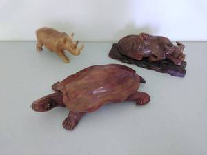 lot 53 image: Three Wooden Animals