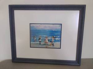 lot 54 image: Framed Art of Girls at the Beach