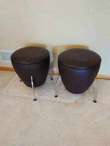 lot 16 image: Pair of Bullet Stools