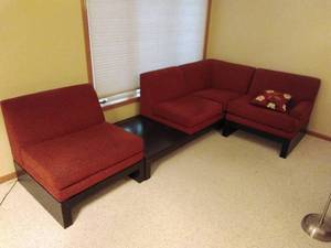 lot 24 image: Sectional Sofa with Table