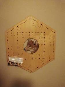 lot 116 image: Wooden Wolf Gameboard