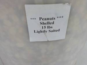 lot 97 image: 15 lb. Pail of Lighted Salted Peanu...