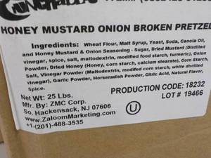 lot 109 image: 25 lb. Box of Honey Mustard Onion B...