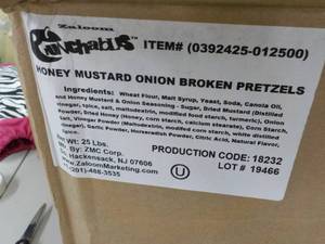 lot 115 image: 25 lb. Box of Honey Mustard Onion B...