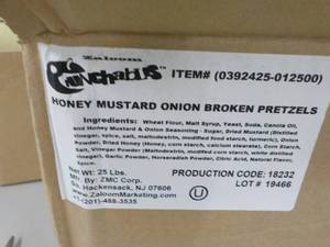 lot 117 image: 25 lb. Box of Honey Mustard Onion B...