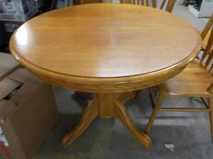 lot 169 image: Round wood 42 Diameter Table with ...