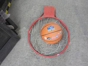 lot 219 image: Metal Basketball Hoop and Basketbal...