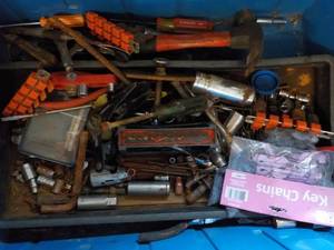 lot 242 image: Lockable Tote with contents, tire s...