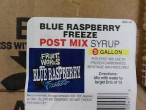 lot 353 image: 3 Gallon Post Mix Blue Raspberry fr...