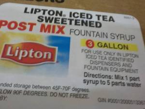 lot 359 image: 3 Gallon Lifton Tea Sweetened Post ...