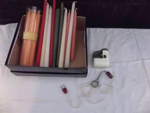 lot 67 image: Candles, Fabric Shaver, Coffee Cup Heater
