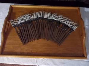 lot 71 image: Wood Serving Tray & Forks