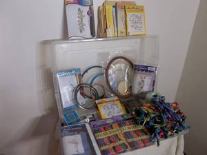 lot 105 image: Needle Crafts With Tote