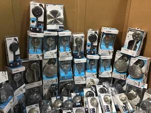lot 4 image: PALLET OF MOEN SHOWER HEADS SOME NEW AND SOME NEVER USED