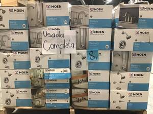 lot 8 image: PALLET WITH COMPLETE MOEN FAUCET SETS SEE PICS