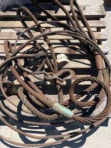lot 3 image: Lot of 2 Wire Rope Cable Sling 8 x 1 14
