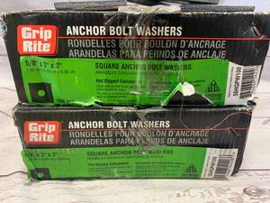 lot 38 image: Grip Rite Square Washers 58 x 2 x 2  (2 boxes 200ct) $156 retail