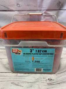 lot 45 image: Grip Rite 3 Cap Ring Shank Roofing Nails