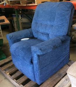 lot 63 image: MSRP $1500 Pride Mobility Products Oversized Lift Chair&nbspHeritage Line Multi Position Recliner Cloud 9 Royal Blue Fabric - Like New Condition - Was A Floor Model