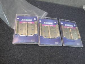 lot 57 image: 3- 3 pk Schlage Ives Door Hinges 3 ...
