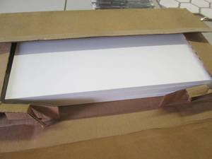 lot 94 image: 2- sets of 4 White Shelf Boards 24x...