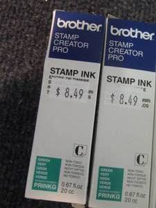 lot 185 image: 9 Bottles Brother Stamp Ink Green R...