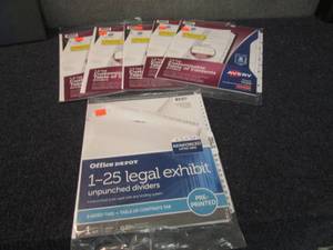 lot 193 image: 5 Avery 1-5 Customizable Dividers, ...