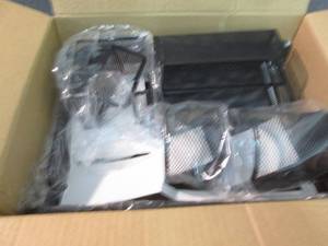 lot 218 image: Black Metal Desk Organizer...