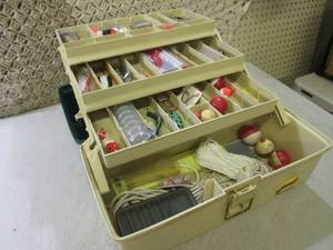 lot 18 image: Plano Fishing Tackle Box Full of Mi...