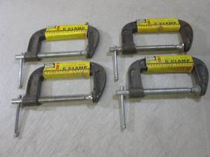 lot 23 image: Lot of 4 Tool Shop 4 C-Clamps  EC1...