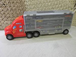 lot 56 image: Big Rig Car Hauler with Assorted Ca...