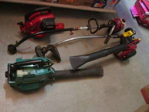 lot 117 image: Assorted Weed Whips and Leaf Blower...