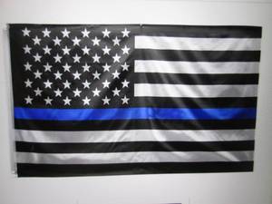 lot 139 image: 3 ft x 5 ft Blue Line American Flag...